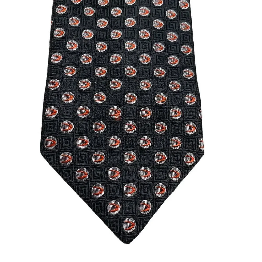 Davis Cup Tie Men's Necktie Tennis Silk Black Silver Red Benjamin James England
